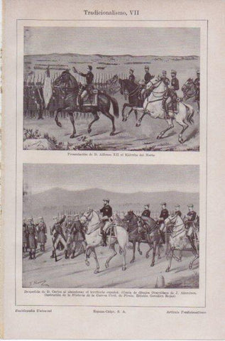 LAMINA ESPASA PV50685: Presentacion de Alfonso XII al Ejercito del Norte