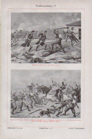LAMINA ESPASA PV50682: Batalla de Murieta en San Pedro Abanto