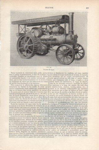 LAMINA ESPASA PV50674: Tractor de vapor Marshall