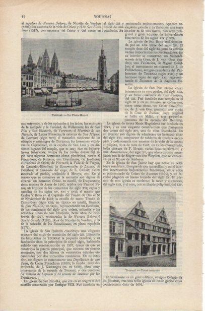 LAMINA ESPASA PV50605: Plaza Mayor y casas romanas en Tournal, Francia