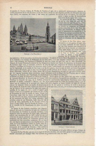 LAMINA ESPASA PV50605: Plaza Mayor y casas romanas en Tournal, Francia