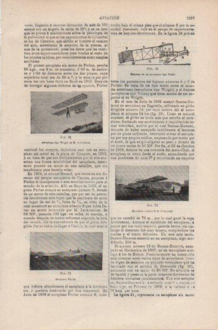 LAMINA ESPASA PV50626: Aeroplano Bleriot y Aeroplano numero 2 de Delagrange