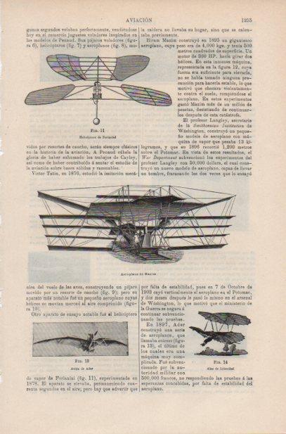 LAMINA ESPASA PV50625: Aeroplano de Maxim