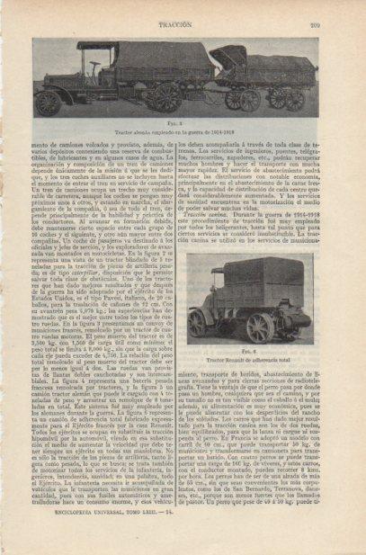 LAMINA ESPASA PV50616: Tractor de Alemania 1 Guerra Mundial 1914-1918