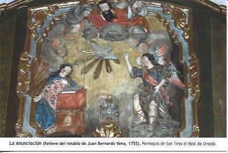 POSTAL A6975: La Anunciacion, retablo del Altar Mayor de San Tirso el Real de Oviedo