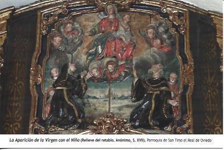 POSTAL A6976: La Aparicion de la Virgen con el Niño, retablo del Altar Mayor de San Tirso el Real de Oviedo