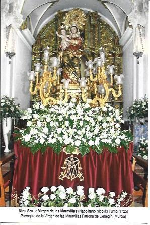 POSTAL A6989: Nuestra Señora de las Maravillas en las andas. Cehegin, Murcia