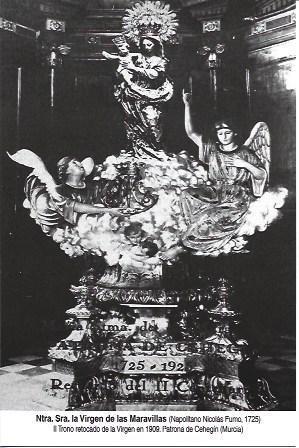 POSTAL A6995: Trono de la Virgen de las Maravillas en 1909. Cehegin, Murcia
