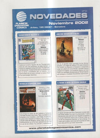 Planeta: novedades noviembre 2002