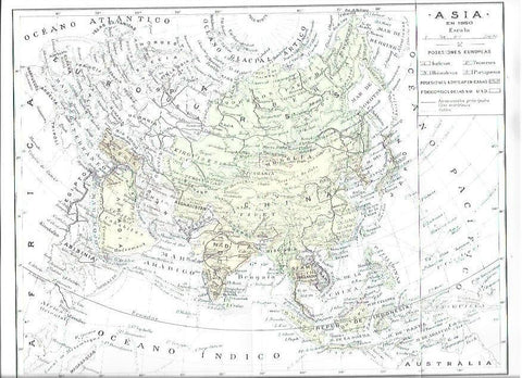 LAMINA ESPASA 40454: Mapa de Asia en 1950