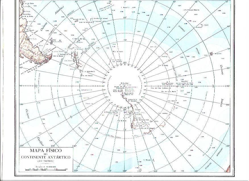 LAMINA ESPASA 40456: Mapa fisico de la Antartida