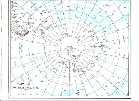 LAMINA ESPASA 40456: Mapa fisico de la Antartida