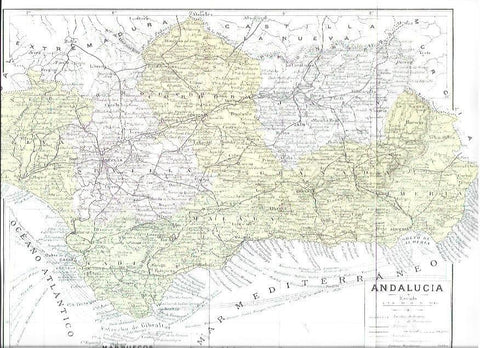 LAMINA ESPASA 40457: Mapa de Andalucia