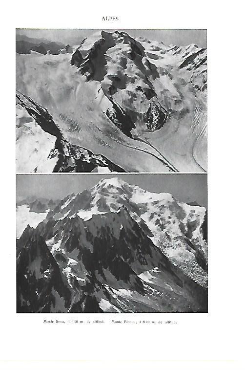LAMINA ESPASA 40436: Monte Rosa y Monte Blanco de los Alpes