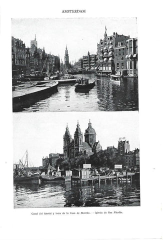 LAMINA ESPASA 40338: Vistas de Amsterdam