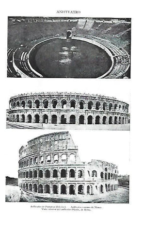 LAMINA ESPASA 40348: Anfiteatros de Pompeya, Nimes y Roma