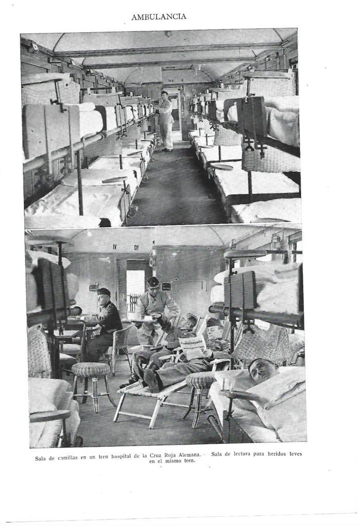 LAMINA ESPASA 40335: Sala de camillas de un tren hospital de la Cruz Roja