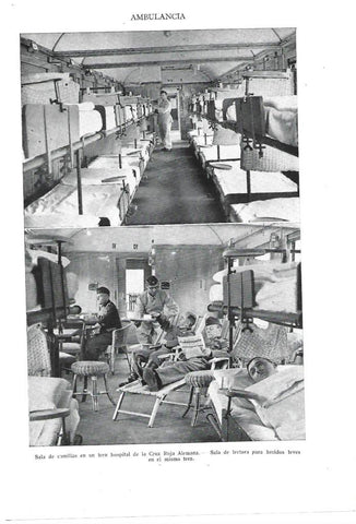 LAMINA ESPASA 40335: Sala de camillas de un tren hospital de la Cruz Roja
