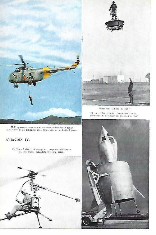 LAMINA ESPASA 40380: Aviones de Hiller y helicoptero Sikorsi