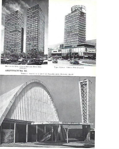 LAMINA ESPASA 40374: Edificios de Mies van der Rohe y de Niemeyer