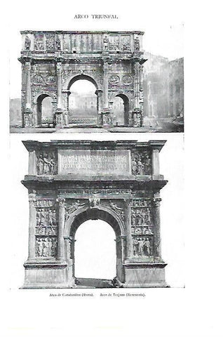 LAMINA ESPASA 40357: Arco de Constantino y Arco de Trajano