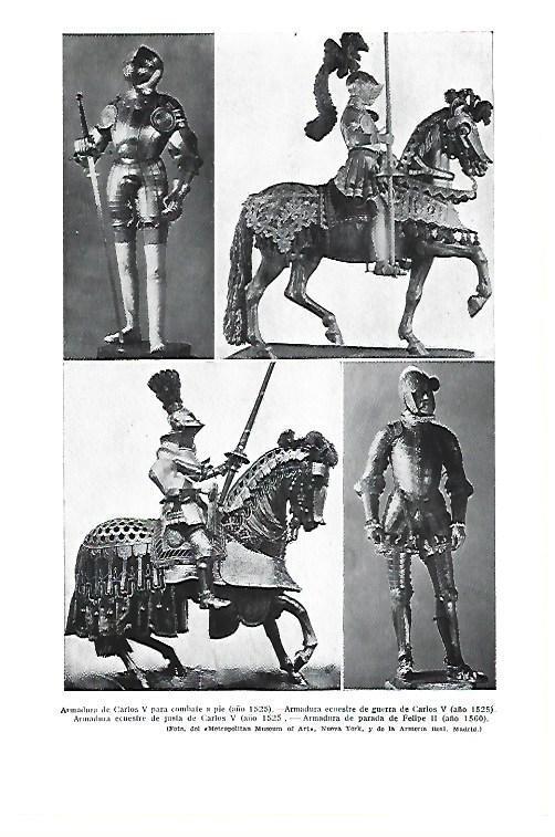 LAMINA ESPASA 40358: Armadura de Carlos V y armaduras ecuestres