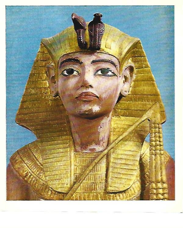 LAMINA 40801: Detalle de una mascara de Tutankhamon
