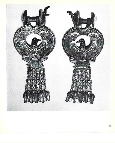 LAMINA 40777: Pendientes con pajaros azules