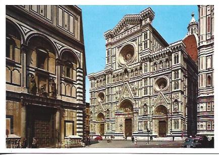 POSTAL A7018: Baptisterio y fachada del Duomo de Florencia