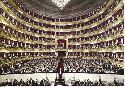 POSTAL A7019: Interior de la Scala de Milan