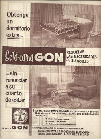 LAMINA 41014: Publicidad de sofa cama Gon