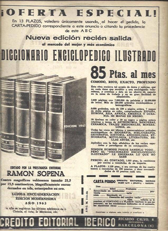 LAMINA 40970: Publicidad de Diccionario Enciclopedico Sopena
