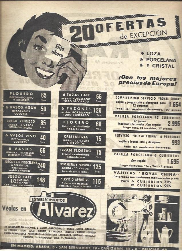 LAMINA 40978: Publicidad de Establecimientos Alvarez en Madrid
