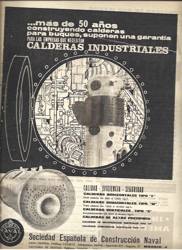 LAMINA 40983: Sociedad Española de Construccion Naval, publicidad