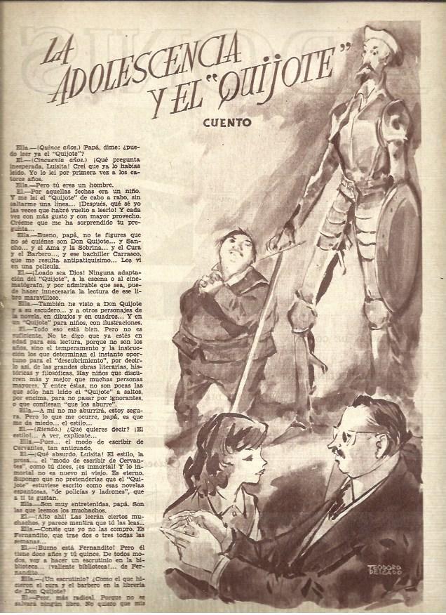 LAMINA 40993: Ilustracion de Teodoro Delgado para La adolescencia y El Quijote