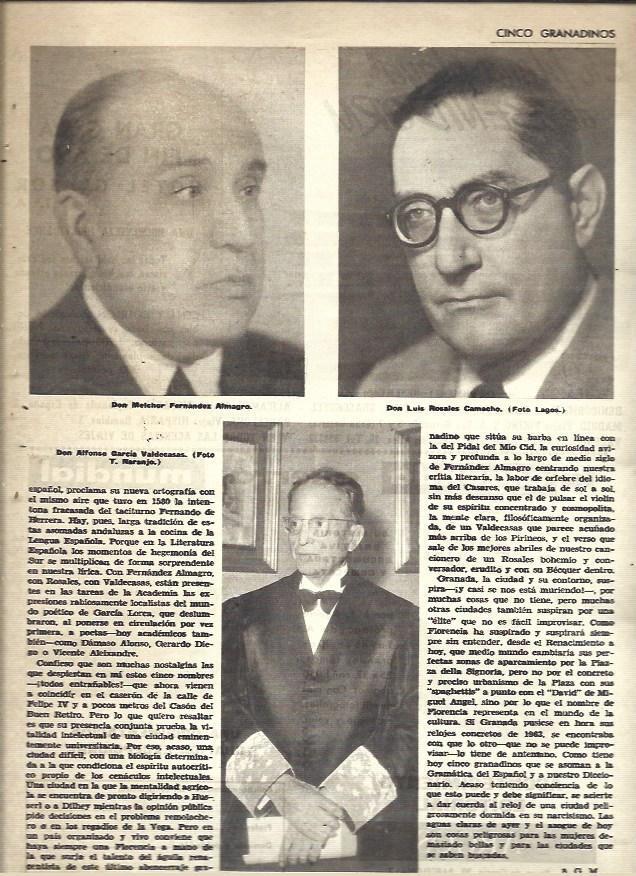 LAMINA 41096: Melchor Fernandez, Luis Rosales y Alfonso Garcia Valdecasas