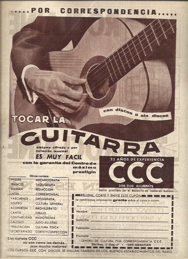 LAMINA 41068: Publicidad de curso de guitarra de CCC