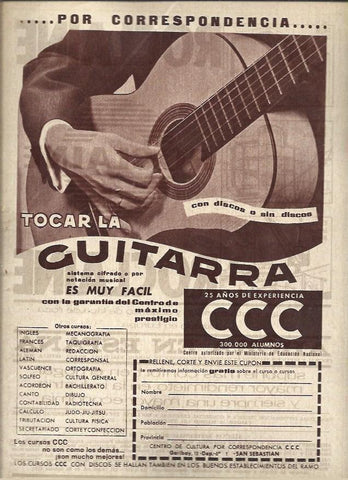 LAMINA 41068: Publicidad de curso de guitarra de CCC