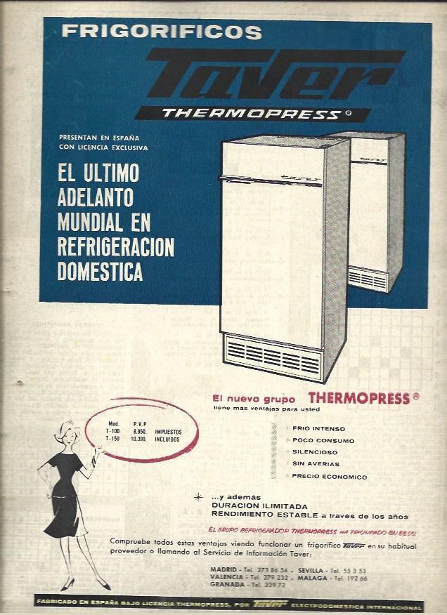LAMINA 41048: Publicidad de frigorificos Taver Thermopress