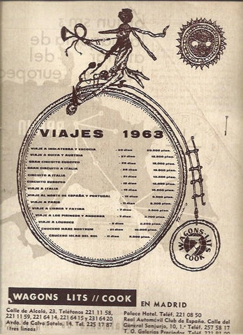 LAMINA 41063: Publicidad de viajes Wagons Lits