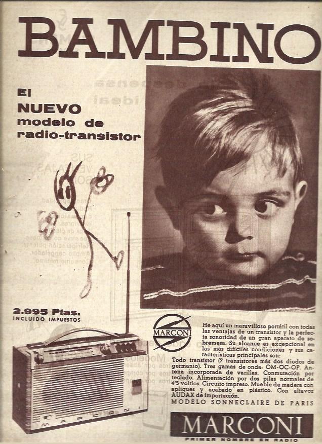LAMINA 41061: Publicidad de radio Bambino de Marconi