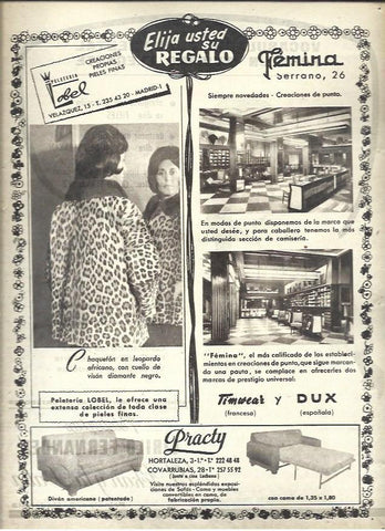 LAMINA 40877: Publicidad de Practy, Peleteria Lobel y Femina