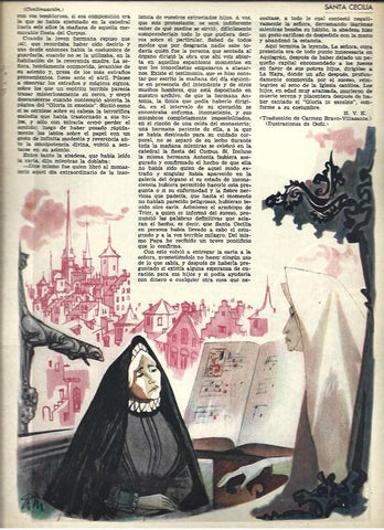 LAMINA 40856: Ilustracion de Santa Cecilia por Goñi