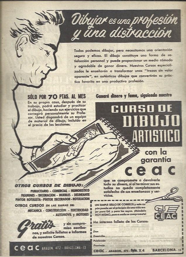 LAMINA 40850: Publicidad del Curso de Dibujo Artistico de CCC