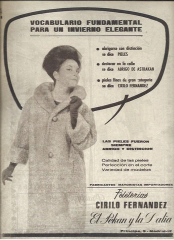 LAMINA 40846: Publicidad de Peleterias Cirilo Fernandez