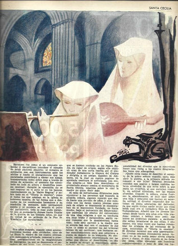 LAMINA 40852: Ilustracion de Goñi para el relato de Santa Cecilia o el poder de la musica