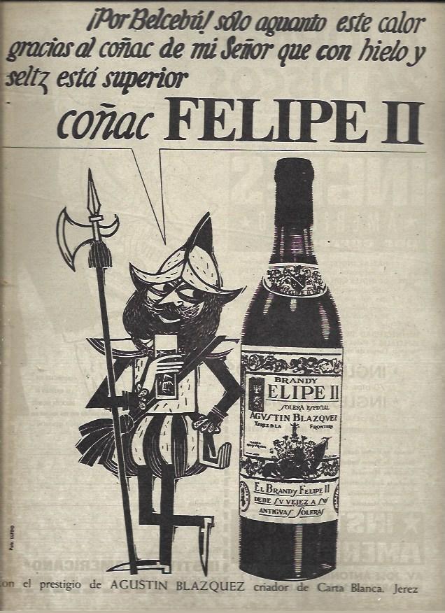 LAMINA 40936: Coñac Felipe II, publicidad