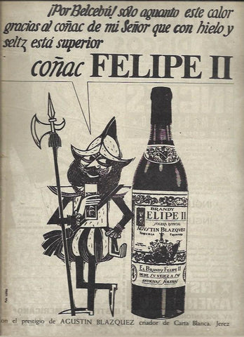 LAMINA 40936: Coñac Felipe II, publicidad