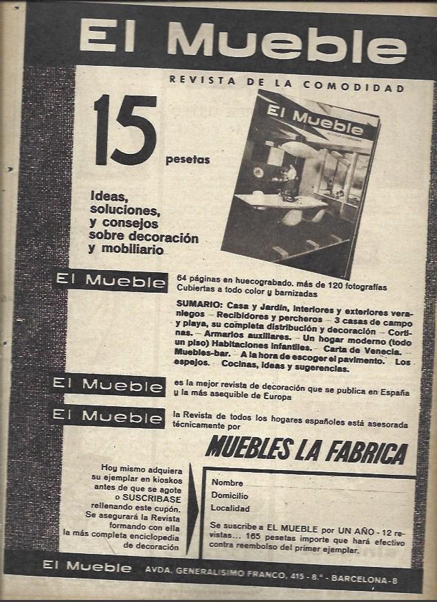 LAMINA 40945: Publicidad de revista El Mueble