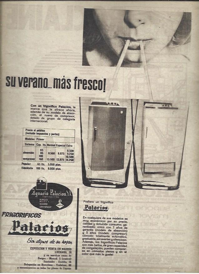 LAMINA 40957: Publicidad de frigorificos Palacios